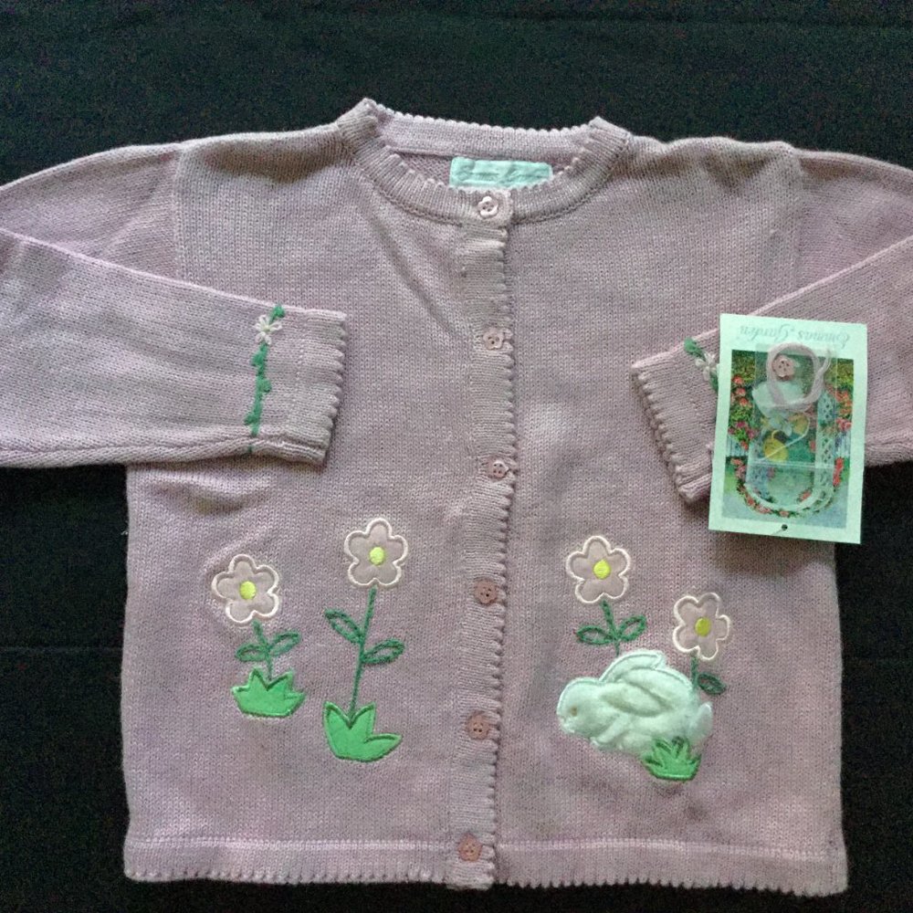 Lavender bunny sweater 4T NWT